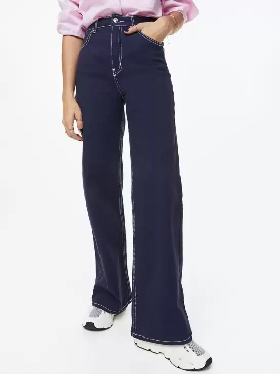 Women Wide Twill Trousers - image 6