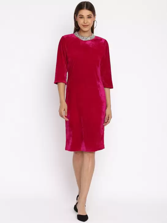 Velvet Sheath Dress - image 6