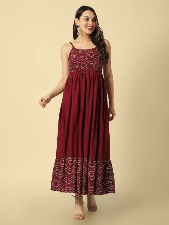Printed Fit-Flare Dress - image 6