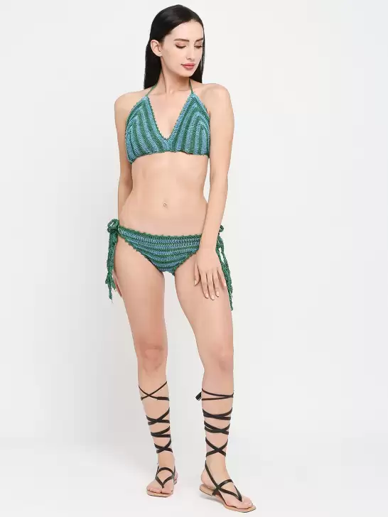 Women Striped Swim Bikini Set - image 6