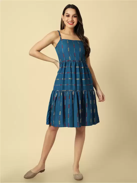 Floral Printed A-Line Dress - image 6