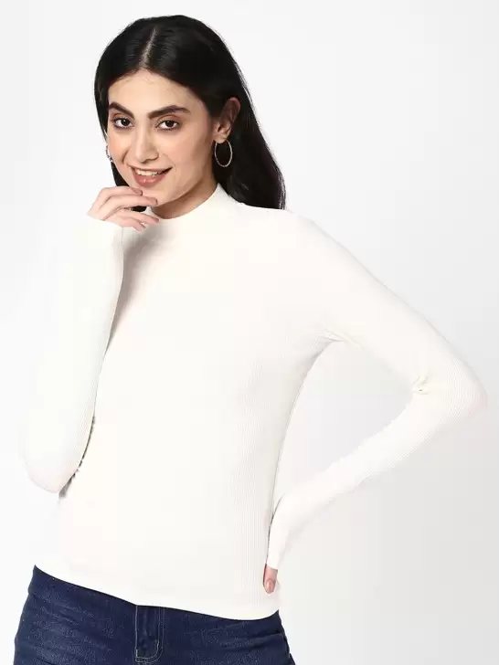High Neck Cotton T-shirt - image 6