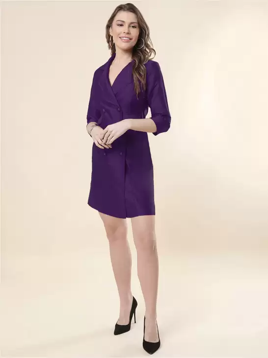 Shirt Collar Blazer Dress - image 6
