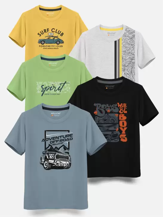Boys Pack Of 5 Cotton T-shirt - image 6