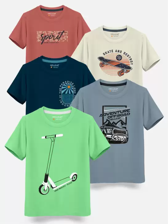 Boys Pack Of 5 Cotton T-shirt - image 6