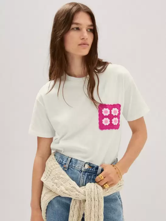 Crochet Pocket T-shirt - image 6