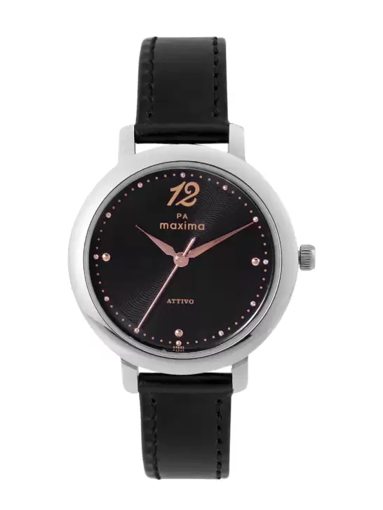 Women Brass Dial & Leather Straps Watch - image 6