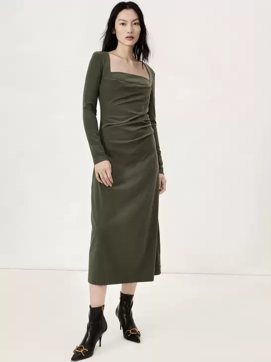 Ruched Sheath Midi Dress - image 6