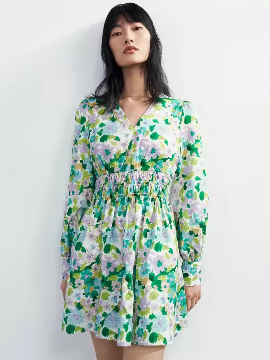 Cotton Floral Print Dress - image 6