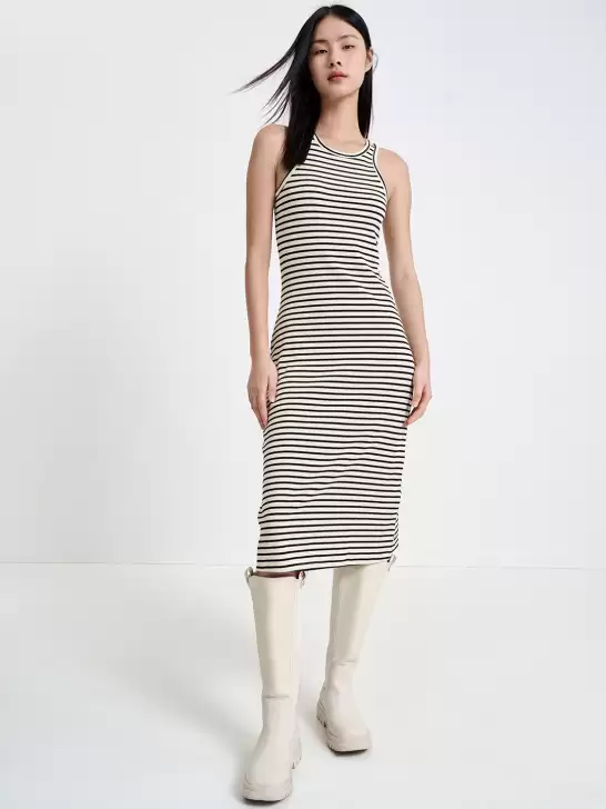 Knitted Striped Sheath Dress - image 6