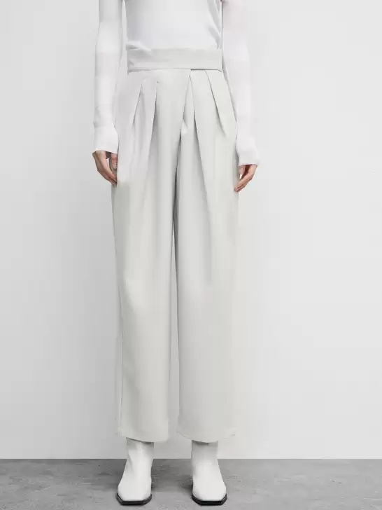 Women Pleated High-Rise Trousers - image 6