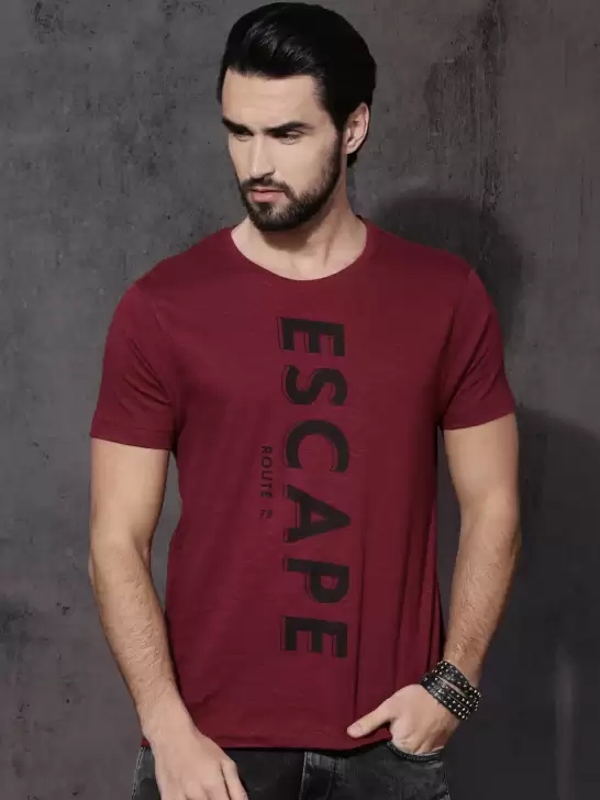 Slub Effect Printed Cotton Pure Cotton T-shirt - image 6
