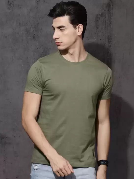 Solid Round Neck T-shirt - image 6