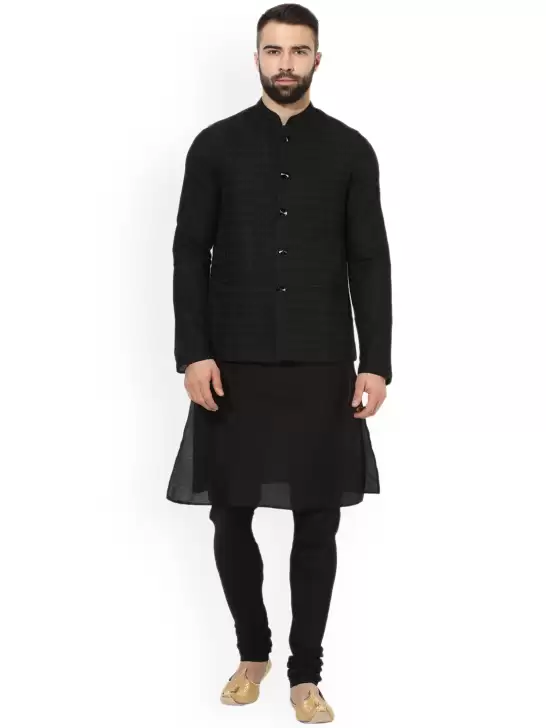 Men Kurta Set with Nehru Jacket - image 6