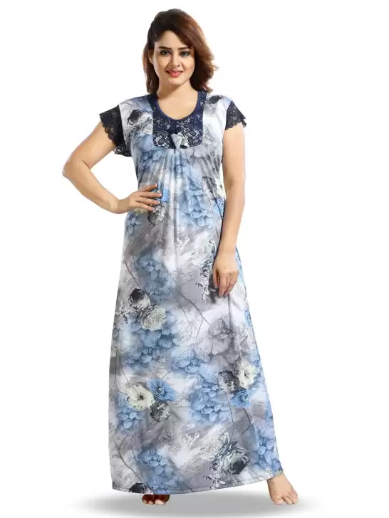 Printed Satin Nightdress - image 6