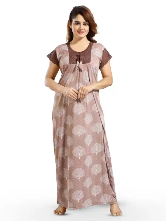 Printed Satin Maxi Nightdress - image 6