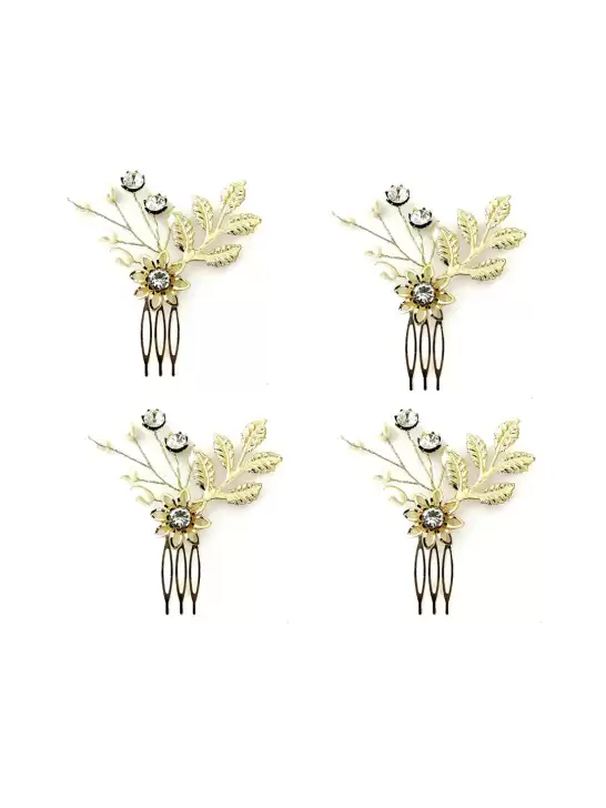 Women 4Pcs Floral Comb Pin - image 6