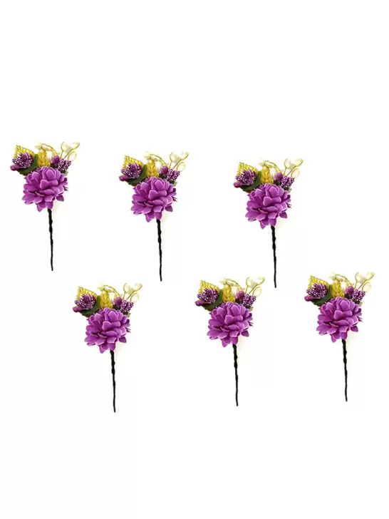 Women 6Pcs Beaded U-Pins - image 6