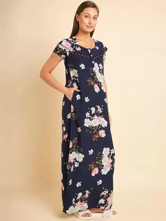 Floral Printed Maxi Nightdress - image 6