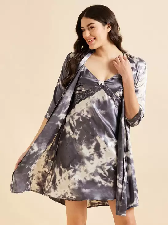 Satin Printed Nightdress - image 6