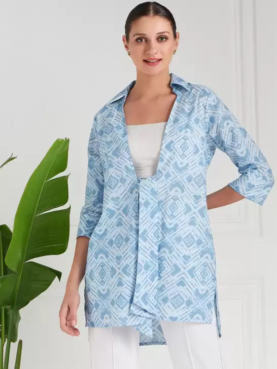 Women Cotton Tie-Up Shrug - image 6