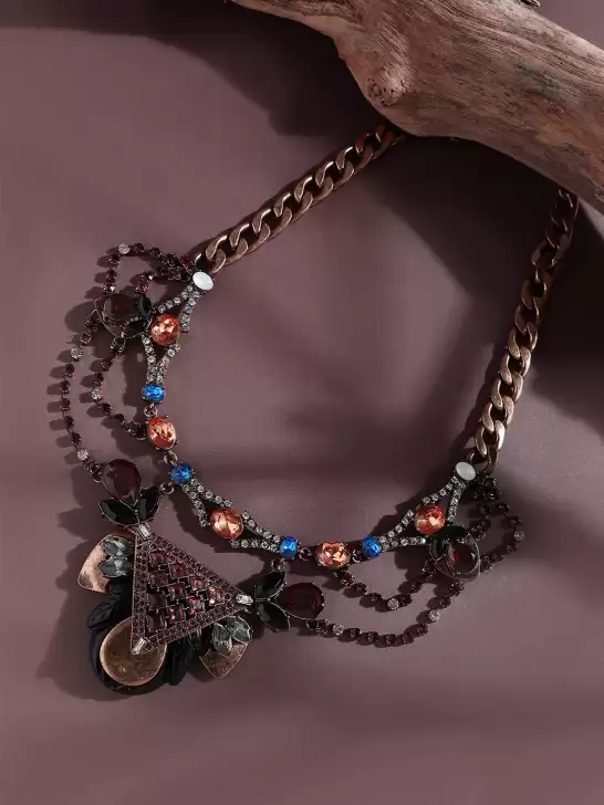 Gold-Plated Statement Necklace - image 6