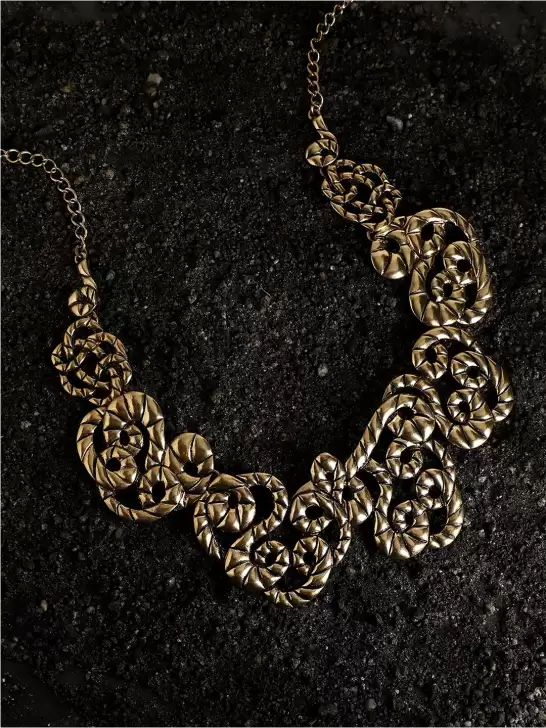 Gold-Plated Statement Necklace - image 6