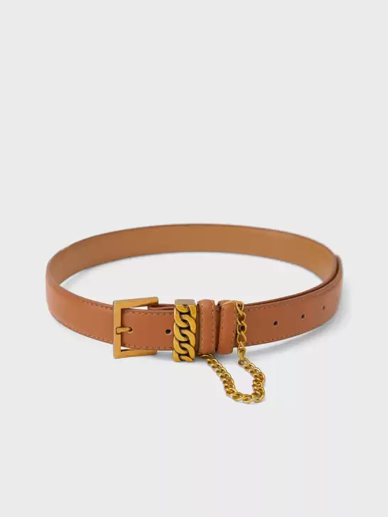 Women PU Belt With Chain Drop - image 6