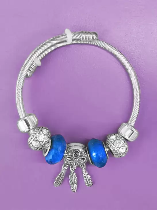 Women Silver-Plated Charm Bracelet - image 6