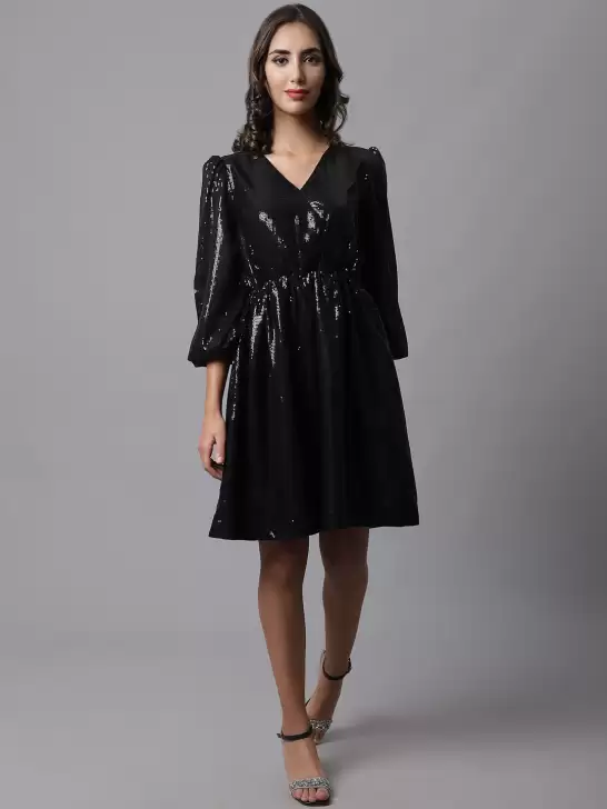 Georgette Fit & Flare Dress - image 6