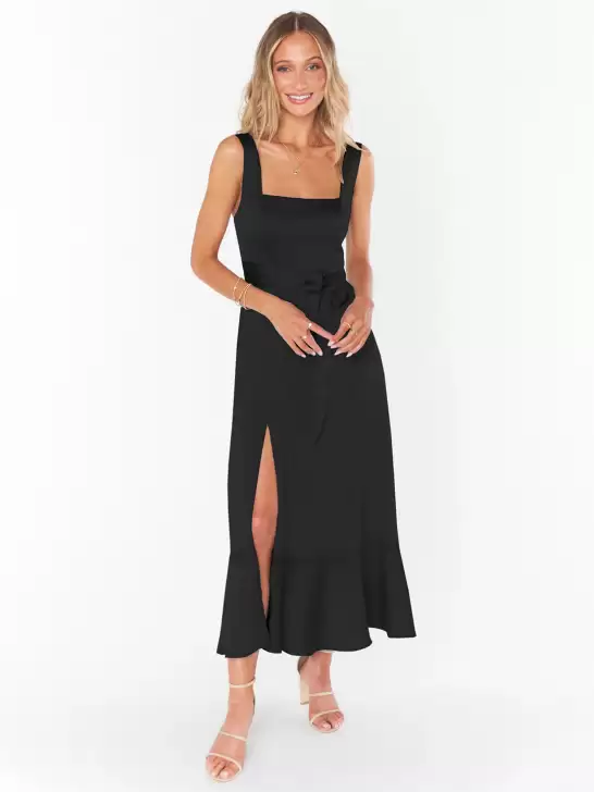 Square Neck A-Line Midi Dress - image 6