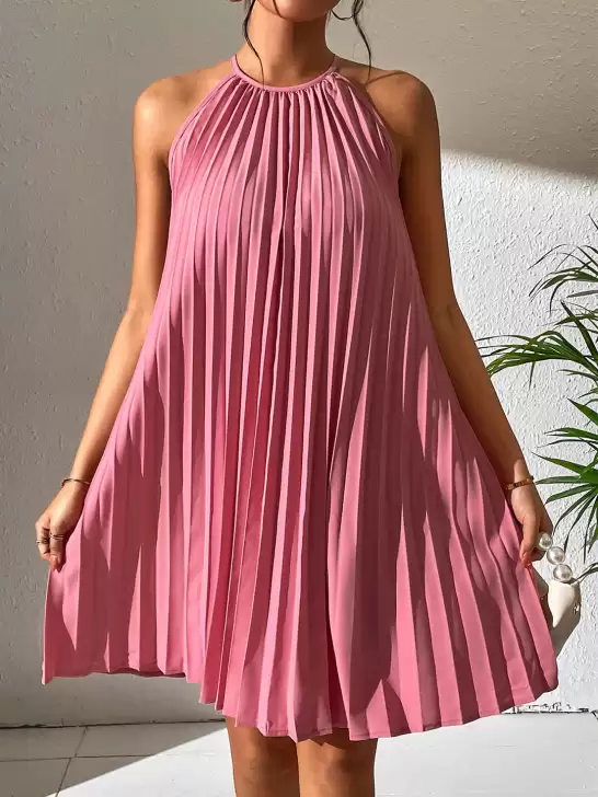 Accordion Pleats A-Line Dress - image 6