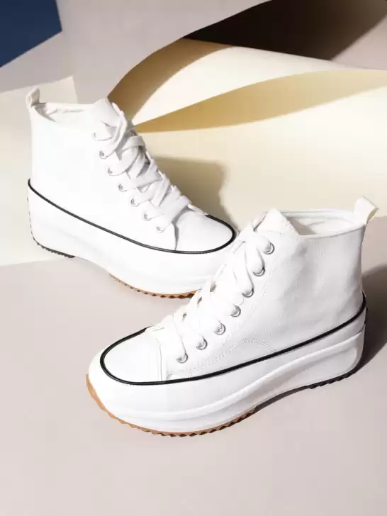 Women Canvas High-Top Sneakers - image 6