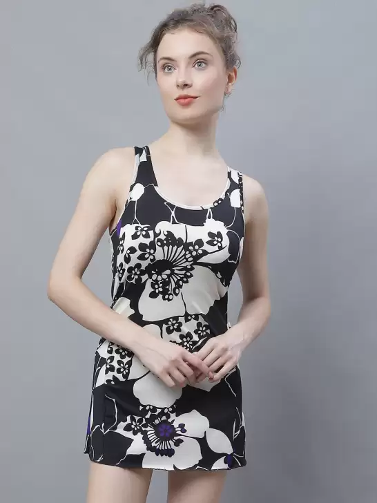 Printed A-Line Swimming Dress - image 6