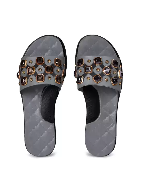 Women Embellished Sliders - image 6