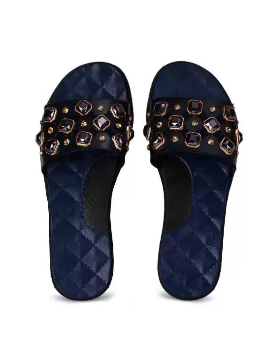 Women Embellished Sliders - image 6