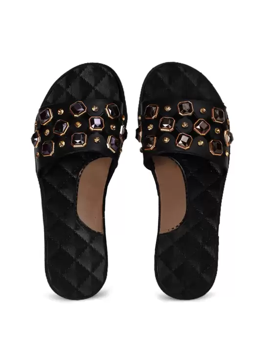 Women Embellished Sliders - image 6