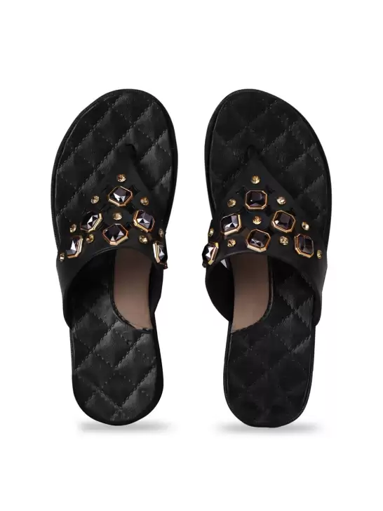 Women Embellished Thong Flip-Flops - image 6