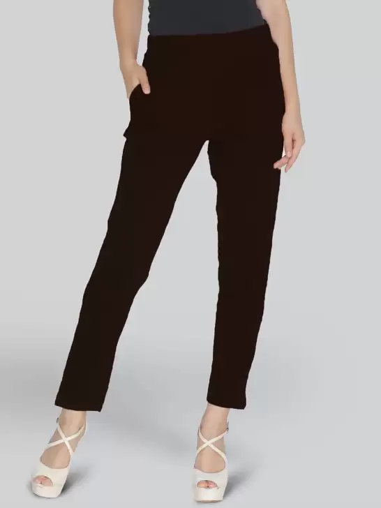 Women Mid-Rise Plain Trousers - image 6