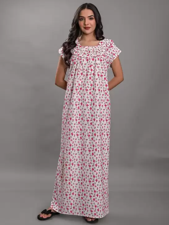 Floral Printed Maxi Nightdress - image 6