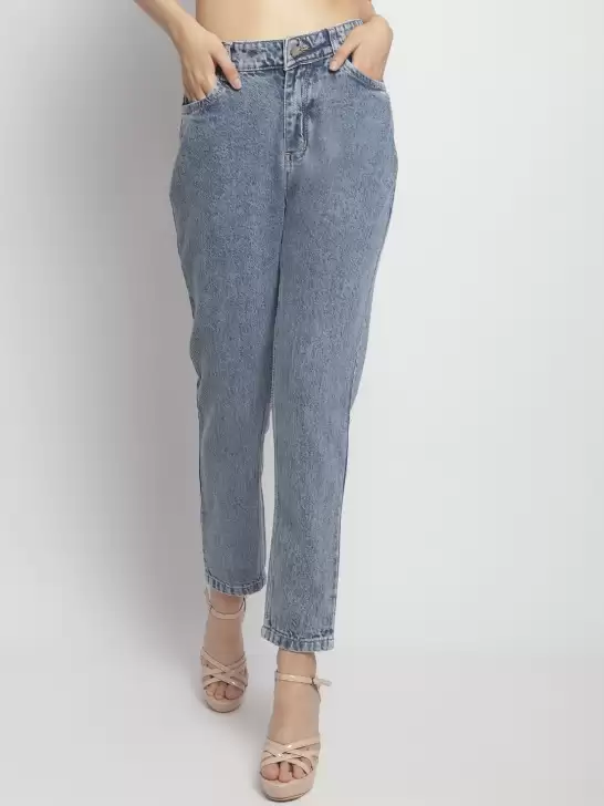 Women Mom Fit Mid-Rise Jeans - image 6