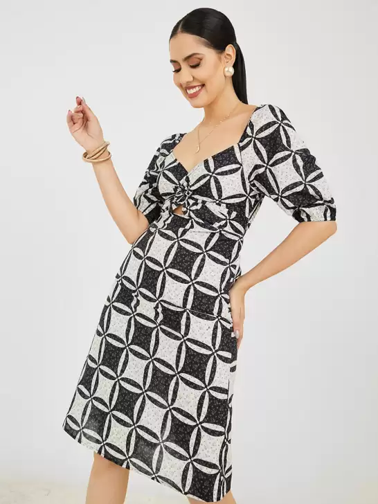 Printed Fit & Flare Dress - image 6