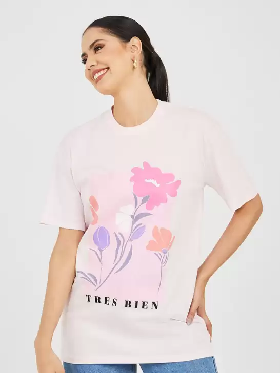 Floral Printed Cotton T-shirt - image 6