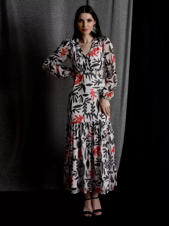 Printed Chiffon Maxi Dress - image 6