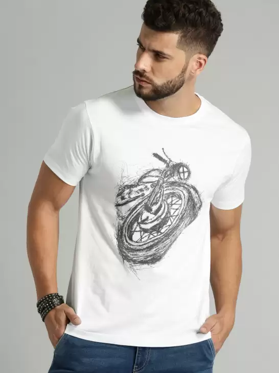 Printed Round Neck Pure Cotton T-shirt - image 6