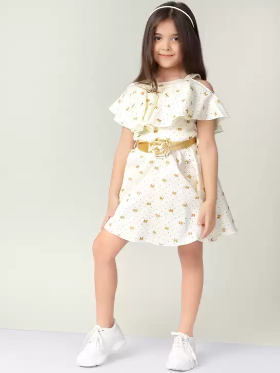 Girls Printed Fit and Flare Dress - image 6