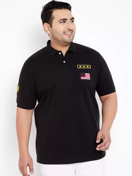 Plus Size Men Solid Polo Collar Pure Cotton T-shirt - image 6