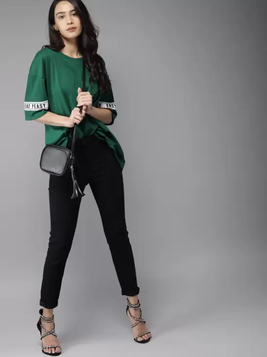 Solid Round Neck Pure Cotton T-shirt - image 6