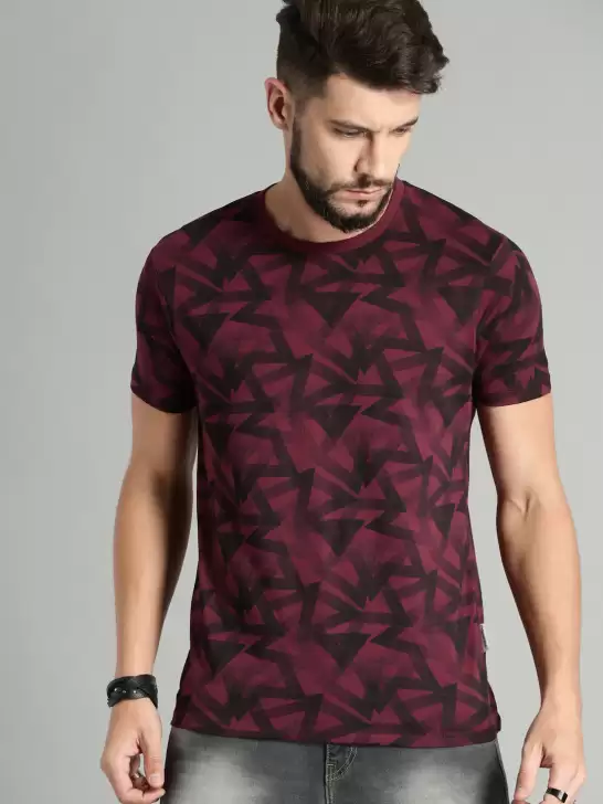 Men All Over Print Cotton Pure Cotton T-shirt - image 6