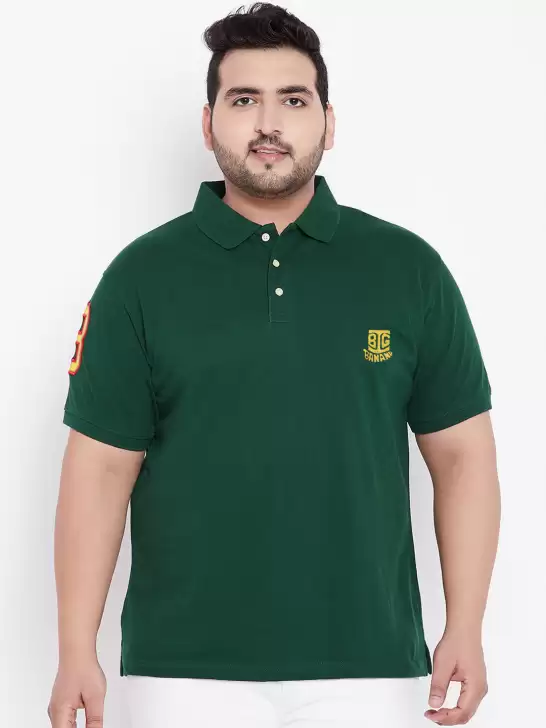 Plus Size Solid Polo Collar Pure Cotton T-shirt - image 6